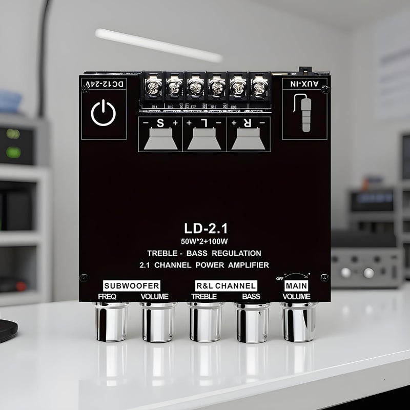 2 قناة 1 لوحة مضخم صوت لاسلكي وحدة استقرار صوت عالي الدقة لاستخدام المسرح المنزلي سيارة الاستوديو - Image 3