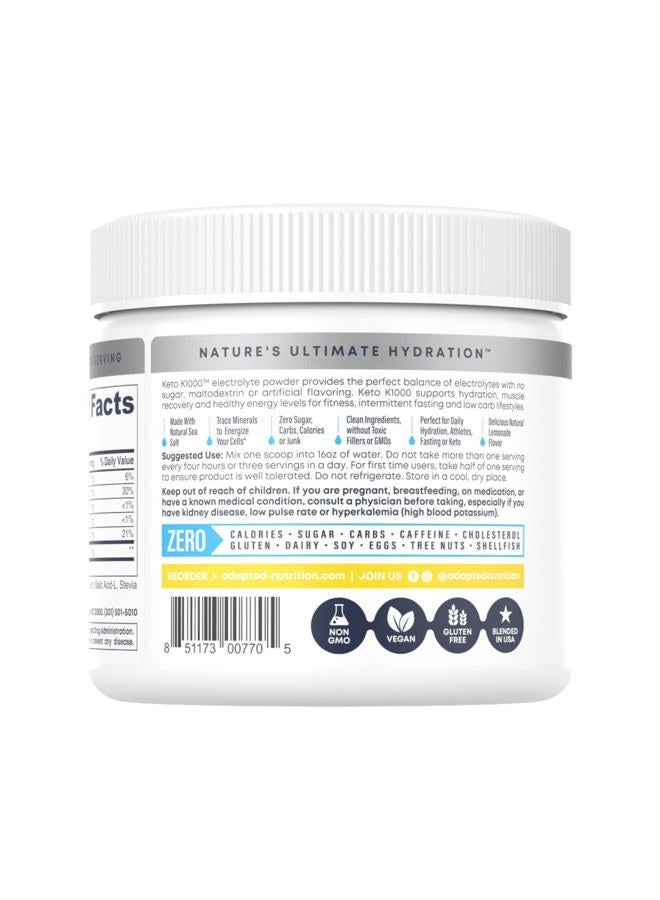 Hi-Lyte Keto K1000 Electrolyte Powder | Lemonade | Hydration Supplement Drink Mix | Boost Energy & Beat Leg Cramps | No Sugar, No Maltodextrin | 50 Servings - Image 2