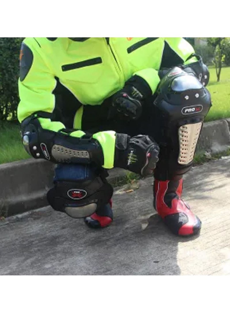 PRO 2Pcs Adults Alloy Steel Motorcycle Knee Pads Motocross Knee Shin Pads Protector - Image 5