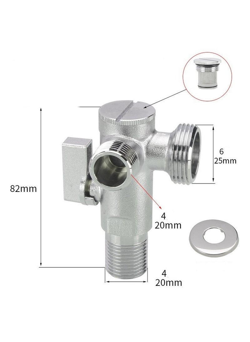 EBMINI - 4-Point Copper Ball Valve Fully Open Large Flow Gas Water Heater Triangle Valve - Image 1