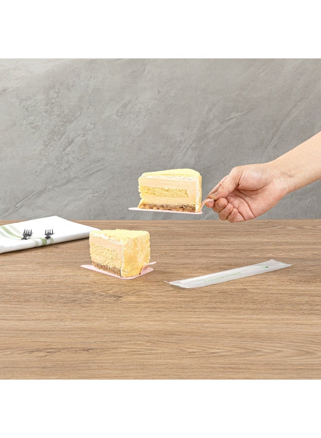 Restaurantware ألواح كعك 4.5 × 3 بوصة، 100 صينية حلوى مثلثية - خفيفة الوزن، مع مقبض، ألواح معجنات بلاستيكية وردية، قابلة للتصرف، تقدم المقبلات أو الحلويات - Image 5