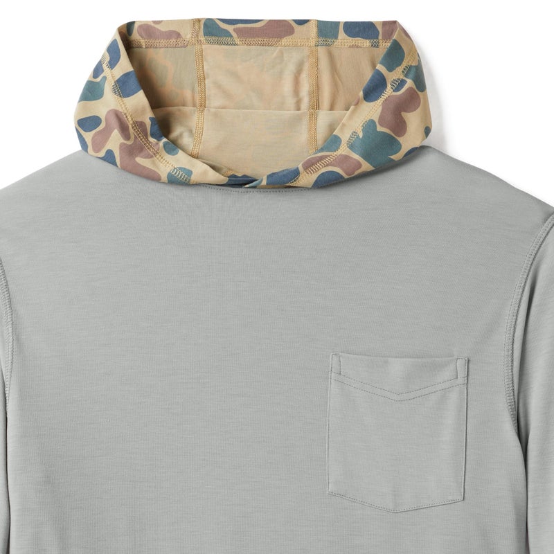Field & Stream Men's Roll Cast Performance Hoodie with DrireleaseÂ®, Light Grey/Camo, Large - Image 4