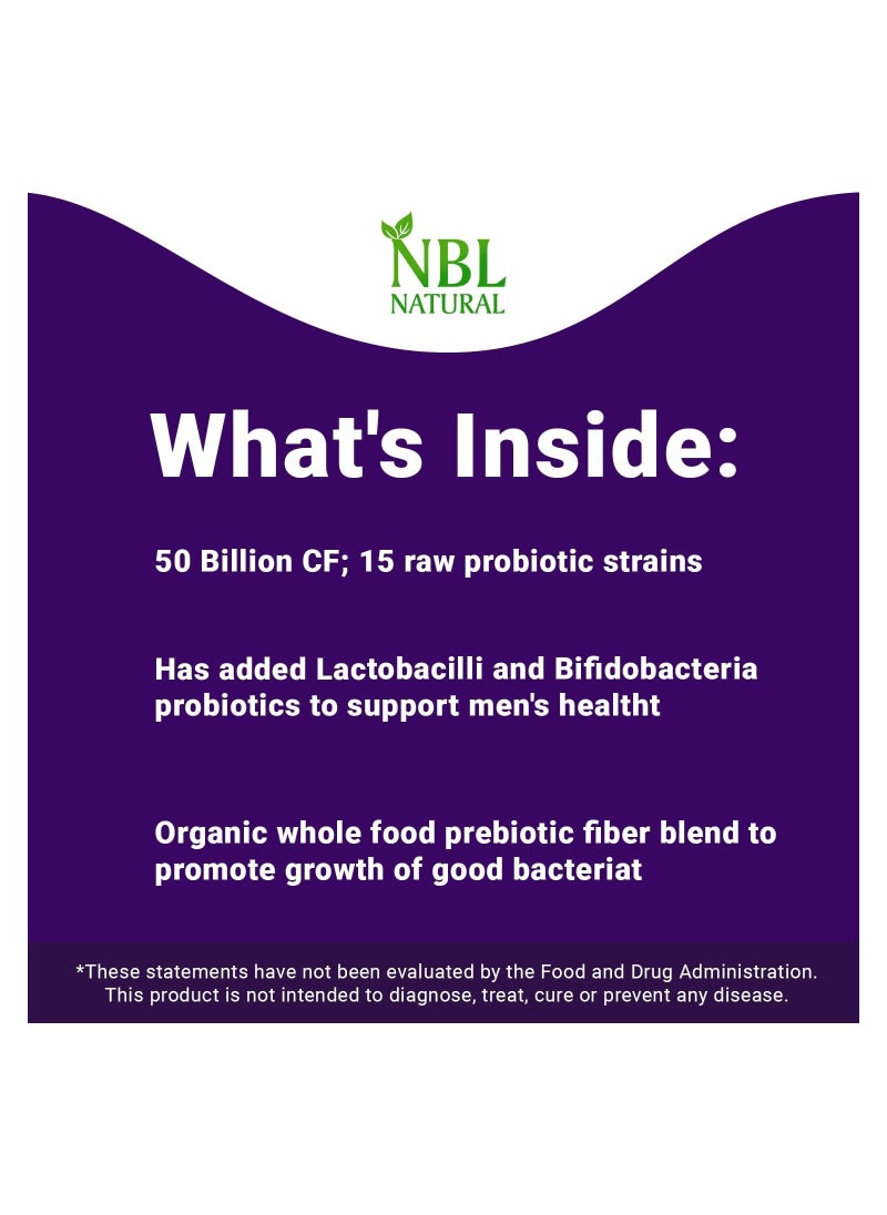 NBL Natural - NBL NaturalWomen Prebiotics، 50 مليار وحدة تشكيل مستعمرة لصحة الجهاز الهضمي والمهبلي والمناعي للنساء، 30 كبسولة - Image 1