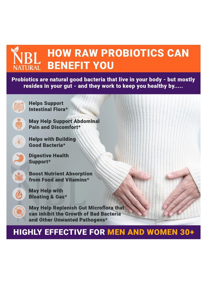 NBL Natural - NBL NaturalWomen Prebiotics، 50 مليار وحدة تشكيل مستعمرة لصحة الجهاز الهضمي والمهبلي والمناعي للنساء، 30 كبسولة - Image 1