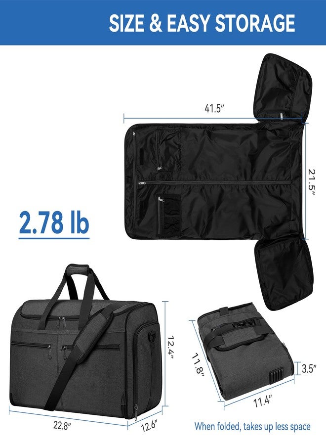 Bukere Garment Duffle Bags for Travel, Bukere Convertible Carry on Garment Duffel Bag for Men Women, Shoe Compartment, 2 in 1 Hanging Dress Suitcase Suit Travel Bags, Midnight Grey - Image 3