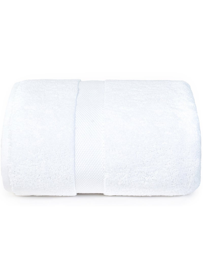 Safi Plus Bath Sheet Towels Premium Quality 100% Turkish Genuine Cotton Extra Large Highly Absorbent & Maximum Softness 600 GSM 90x180 cm Heavyweight Bathroom Bath Towel Bath Sheet- White  - Image 1