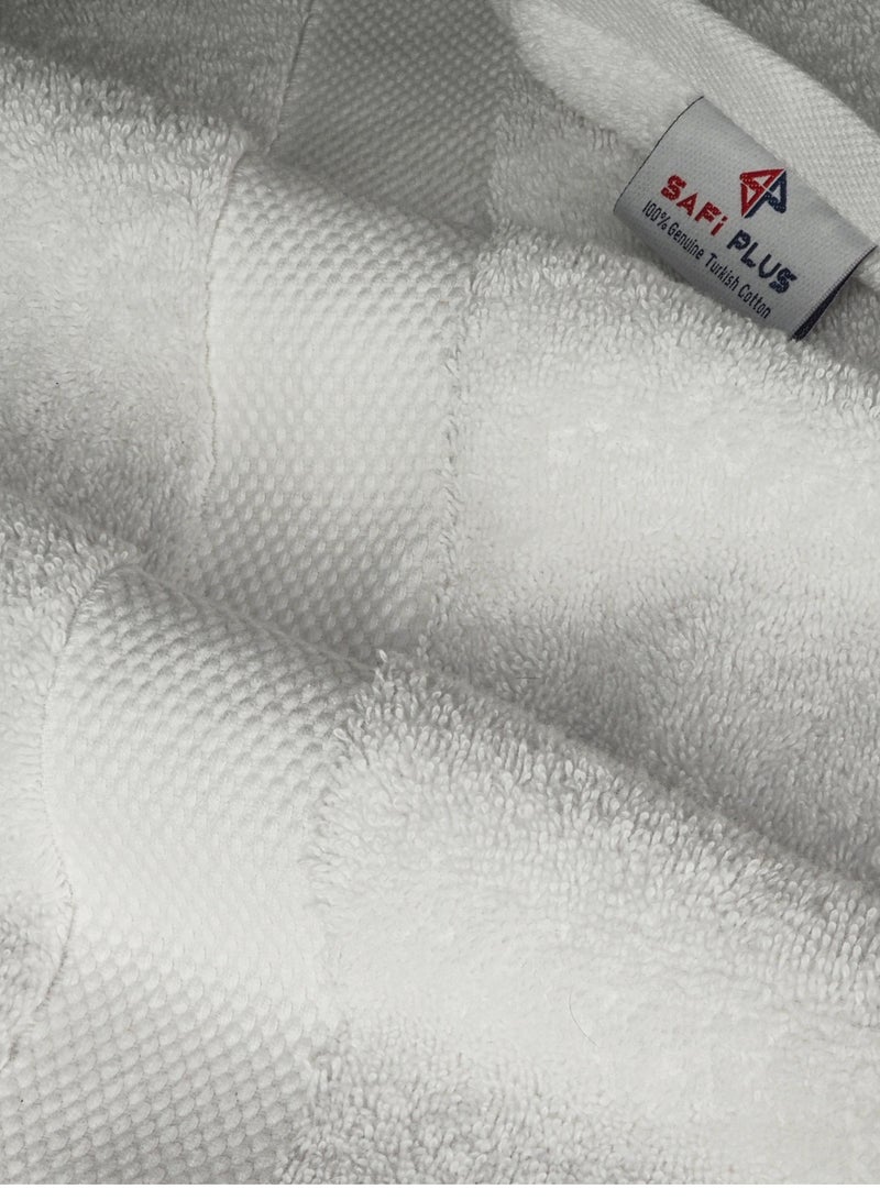 Safi Plus Bath Sheet Towels Premium Quality 100% Turkish Genuine Cotton Extra Large Highly Absorbent & Maximum Softness 600 GSM 90x180 cm Heavyweight Bathroom Bath Towel Bath Sheet- White  - Image 2