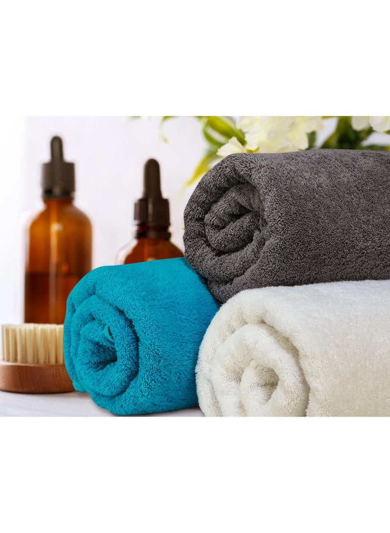 Safi Plus Bath Sheet Towels Premium Quality 100% Turkish Genuine Cotton Extra Large Highly Absorbent & Maximum Softness 600 GSM 90x180 cm Heavyweight Bathroom Bath Towel Bath Sheet- White  - Image 4