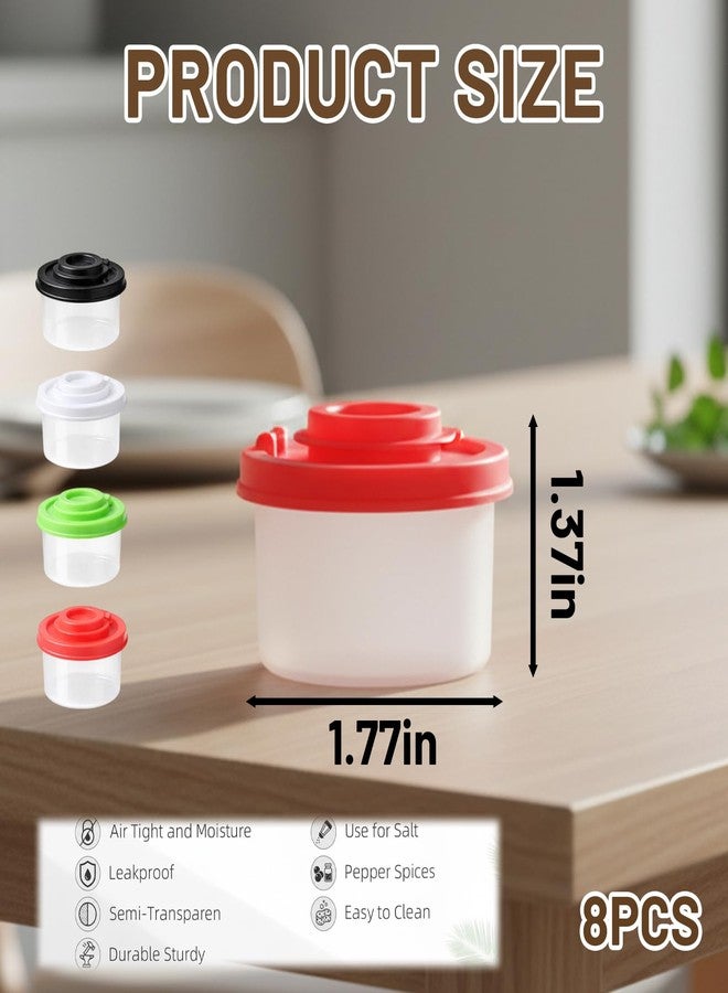 CZFSWT 8Pcs Mini Salt and Pepper Shakers, Travel Salt and Pepper Shakers Mini, Travel Spice Containers Suitable for Kitchen, Dining Room, Picnic, Camping - Image 2