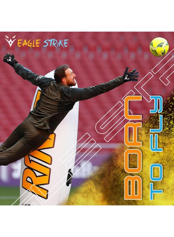 EAGLE STRIKE Goalkeeper Goalie Gloves| Soccer Gloves with Adjustable Grip for Wrist Support | Football Goal Keeper Gloves for Adult, youth and Junior for Professional Football training - Image 3