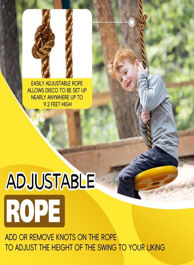 ZNCMRR Tree Swing for Kids Swing Set Accessories Climbing Rope for Kids with Disc Seat Rope Swings for Tree Disc Swing for Kid Outdoor Swings Easy Installation Heavy Duty Adjustable - Image 3