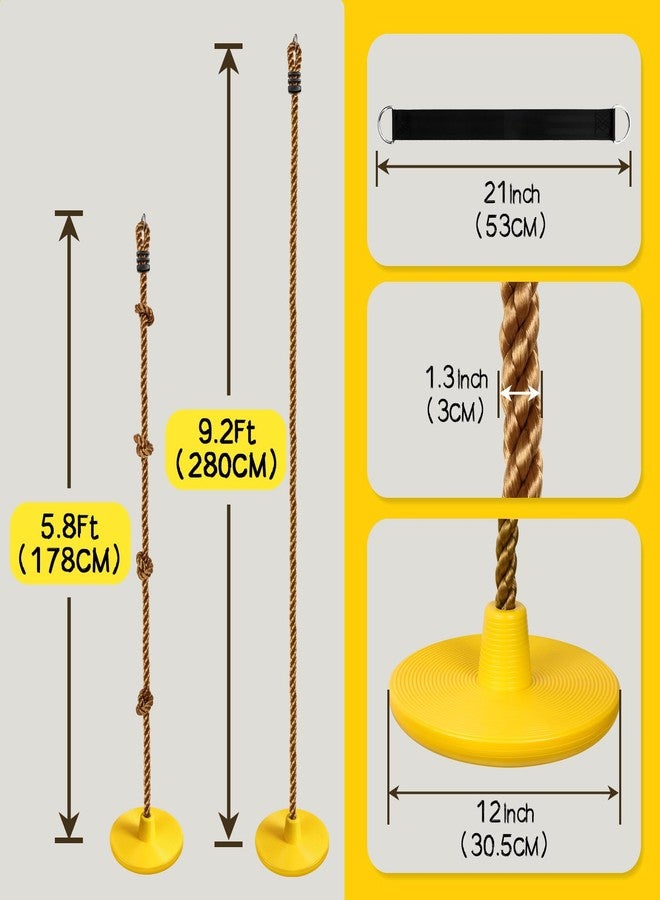 ZNCMRR Tree Swing for Kids Swing Set Accessories Climbing Rope for Kids with Disc Seat Rope Swings for Tree Disc Swing for Kid Outdoor Swings Easy Installation Heavy Duty Adjustable - Image 5