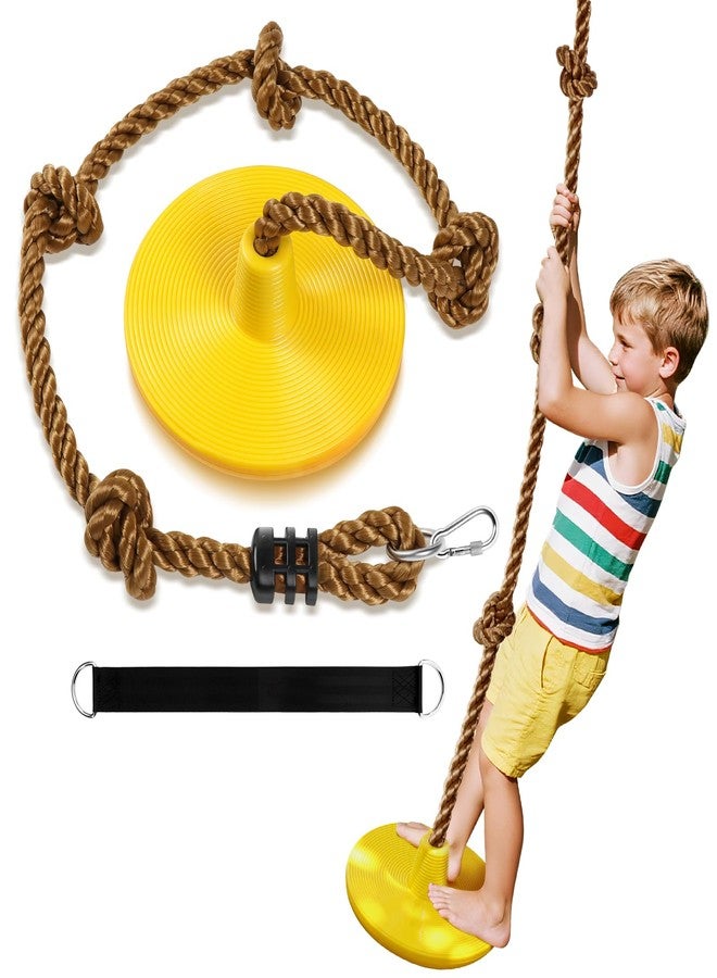 ZNCMRR Tree Swing for Kids Swing Set Accessories Climbing Rope for Kids with Disc Seat Rope Swings for Tree Disc Swing for Kid Outdoor Swings Easy Installation Heavy Duty Adjustable - Image 1