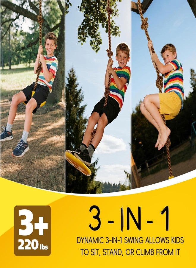 ZNCMRR Tree Swing for Kids Swing Set Accessories Climbing Rope for Kids with Disc Seat Rope Swings for Tree Disc Swing for Kid Outdoor Swings Easy Installation Heavy Duty Adjustable - Image 2