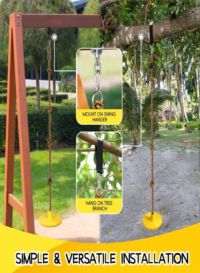 ZNCMRR Tree Swing for Kids Swing Set Accessories Climbing Rope for Kids with Disc Seat Rope Swings for Tree Disc Swing for Kid Outdoor Swings Easy Installation Heavy Duty Adjustable - Image 4