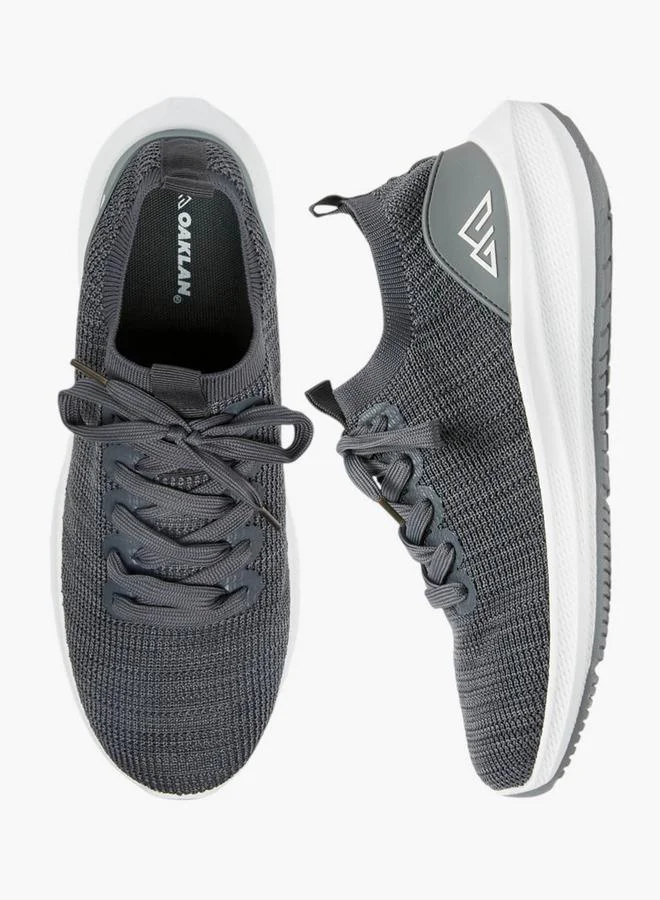 Oaklan by Shoexpress GREY Panelled Lace-Up Sports Shoes for Men | Best Price UAE