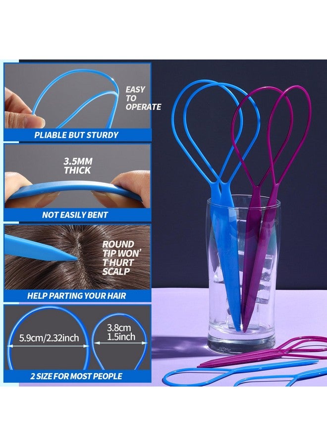 Teenitor Teenitor Hair Styling Tool with Loop Design - Large and Small Pull Through Tools for French Braiding, Ponytails, and Hair Flipping Accessories - Image 3