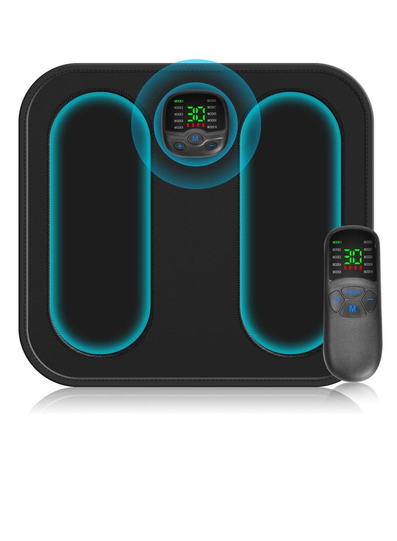 SYOSI EMS Foot Massager, Foldable Portable Electric Massage Mat, 10 Modes, 30 Intensities, Relax Muscles, Electronic Muscle Stimulation, Foot Massage for Circulation and Pain Relief (Black)  - Image 2