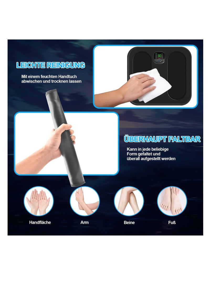 SYOSI EMS Foot Massager, Foldable Portable Electric Massage Mat, 10 Modes, 30 Intensities, Relax Muscles, Electronic Muscle Stimulation, Foot Massage for Circulation and Pain Relief (Black)  - Image 5