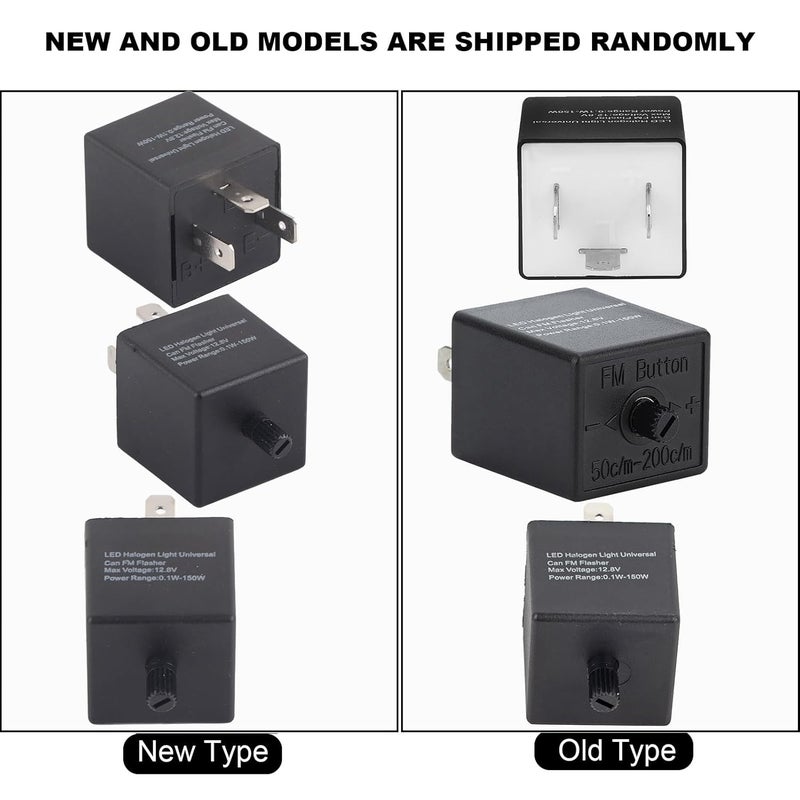 Universal 3 Pin LED Flasher Relay Adjustable Turn Signal Blinker 12V Black ABS Plastic - Image 4