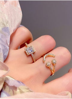 Al Aoyama New Trendy Luxury Couple Rings for Women Men Dazzling Delicate Ring Wedding Valentine's Day Romantic Jewelry  - Image 2
