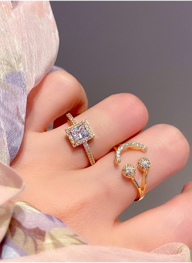 Al Aoyama New Trendy Luxury Couple Rings for Women Men Dazzling Delicate Ring Wedding Valentine's Day Romantic Jewelry  - Image 2