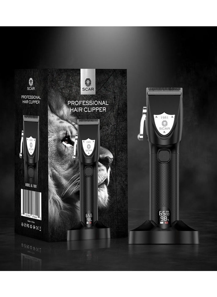 SCAR - Scar Hair Clipper Machine - 1981 Professional Heavy Duty Men's Hair Clippers American Edition Zero Gapped Cordless Hair Clipper Professional Haircut & Grooming Kit for Men Rechargeable LED Display - Image 1