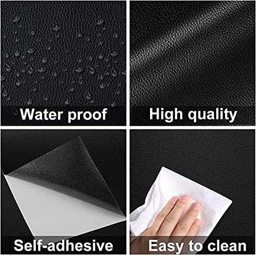AADGEX AADGEX Black Leather Patch leather adhesive patch leather repaire patch for sofa car seat cover chair furniture Couch Furniture stricker Waterproof WearResisting 30X60CM 1 Pieces - Image 4