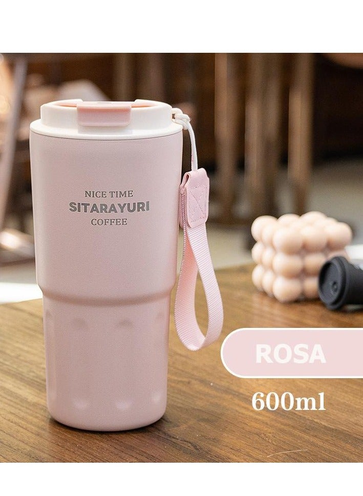 Sitarayuri Vacuum Insulated Bottle, Stainless Steel 600ML - Pink - Image 1