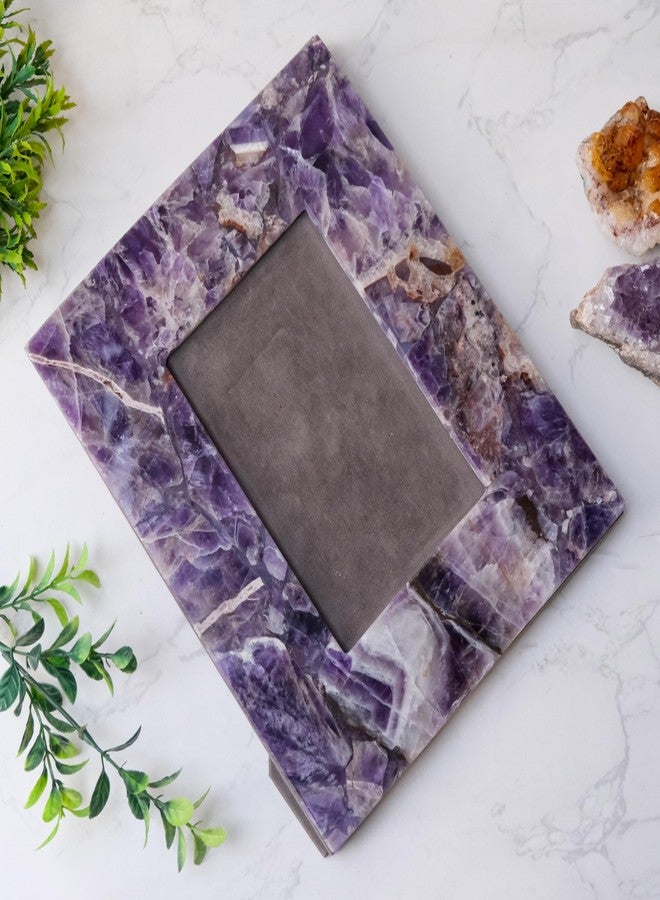 Pyramid Tatva Amethyst Crystal Photo Frame Natural Healing Stone Frame for Tabletop Display, Home & Office Décor Decorative Frame for Calmness, Mental Clarity, Positive Energy & Spiritual Décor (8 x 10 Inch) - Image 3