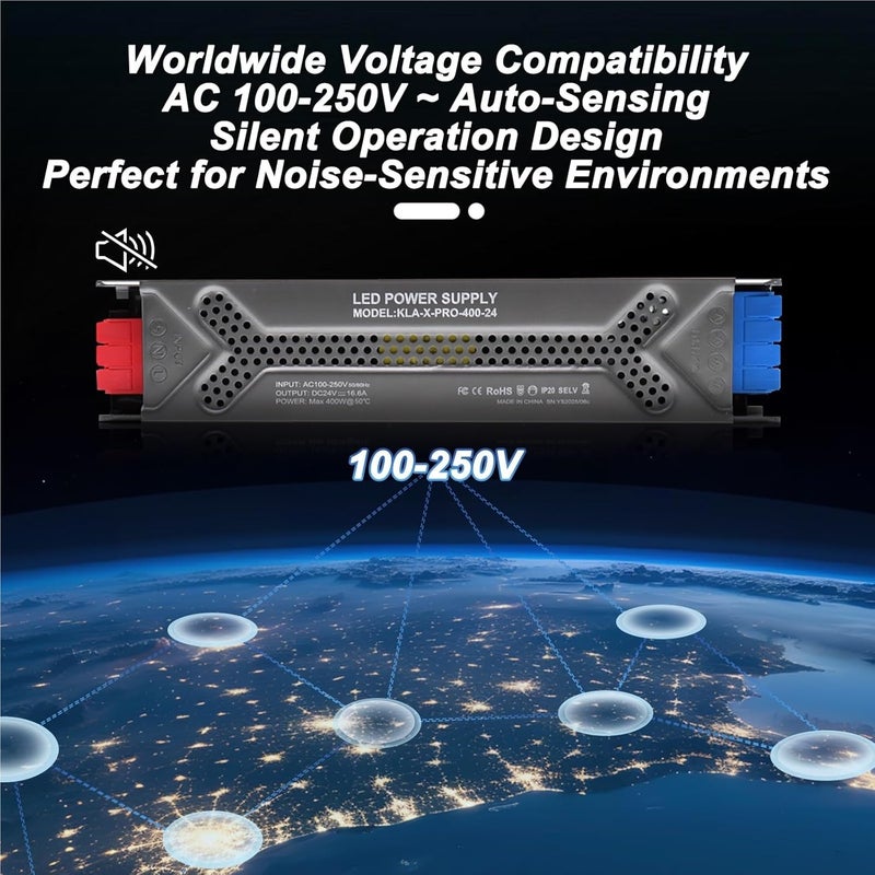 X PRO 400W 24V DC LED Driver Power Supply Transformer 100 250V AC Push Terminal - Image 5