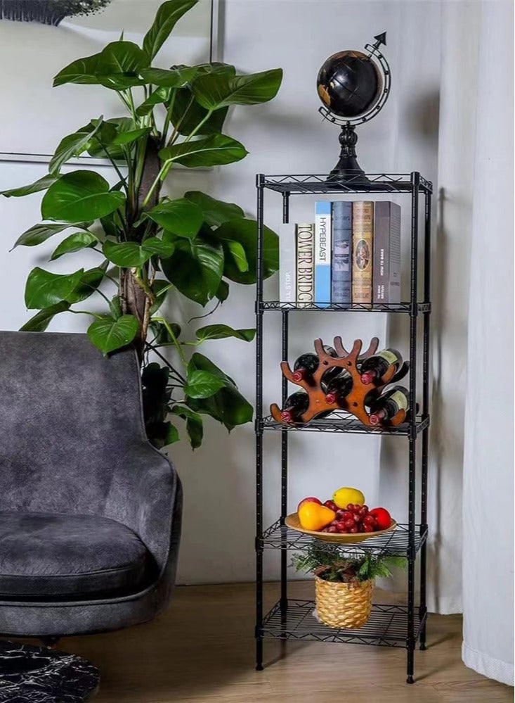 Kutis 4-Tiers Carbon Steel Shelf Shelving Storage Unit Rack Storage Organizer Black 55x30x150 cm  - Image 2