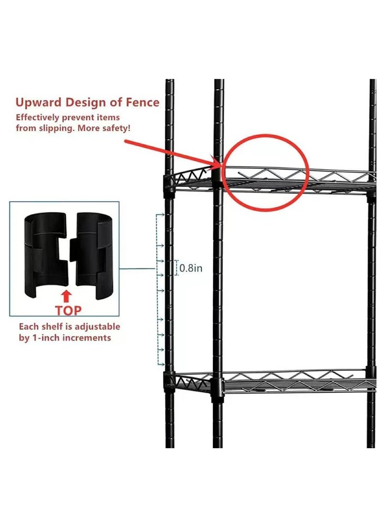 Kutis 4-Tiers Carbon Steel Shelf Shelving Storage Unit Rack Storage Organizer Black 55x30x150 cm  - Image 3