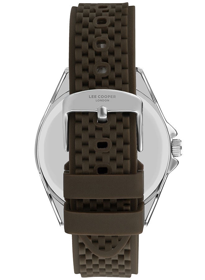 Lee Cooper ساعة يد رجالية تناظرية بشكل تونيو من السيليكون LC07361.377 45 مم - Image 3