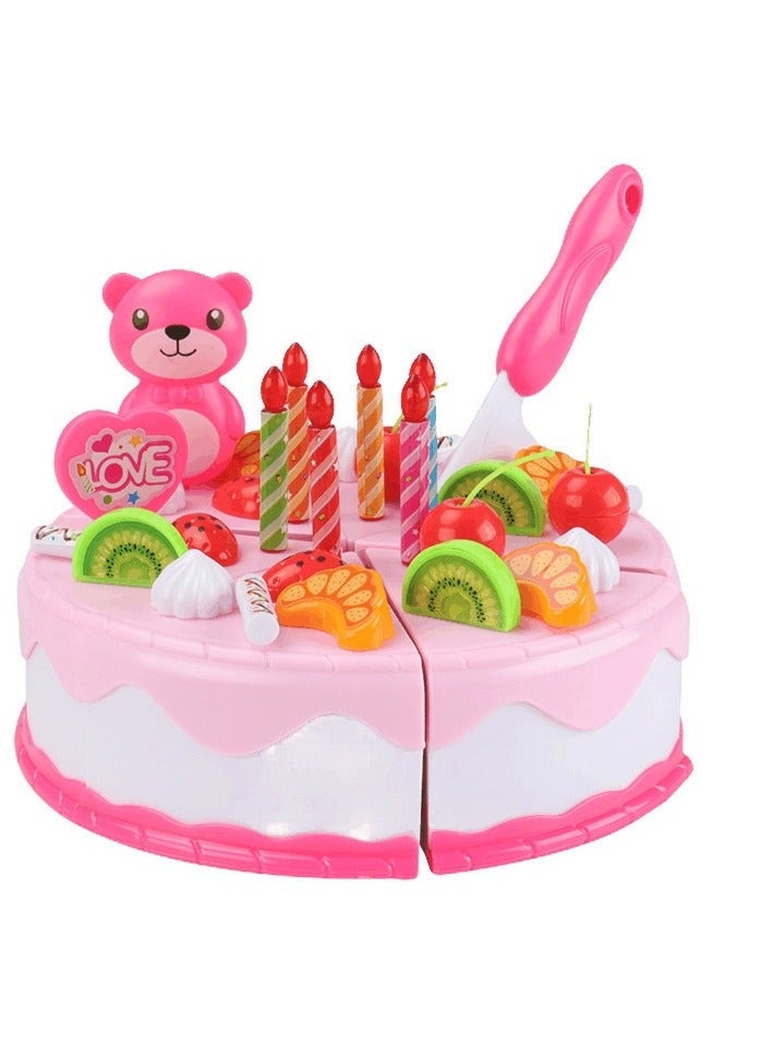 Play Birthday Cake Children's Day Gift Play Food Toy Set DIY Cutting Pretend Play Birthday Party Cake with Candles for Children Kids Classic Toy 38pcs，Birthday Cake Cutting Kitchen Pretend Play Toys - Image 2