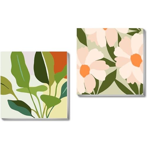 cupmod 2 Pack Framed Paint by Number for Kids Ages 8-12,Easy DIY Acrylic Flower Watercolor Paint by Numbers Kits on Canvas,Paint by Number for Adults Beginners for Home Wall Decor (8x8inch) - Image 1