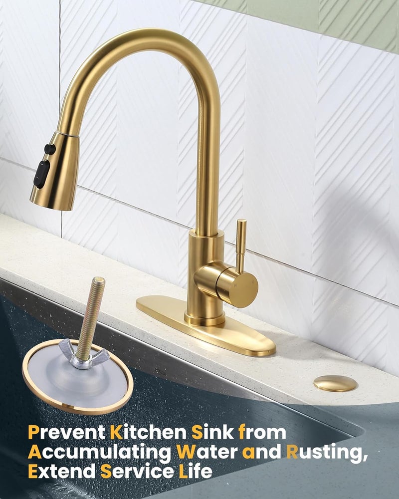 ALEASHA Kitchen Sink Hole Cover, Faucet Hole Cover for Kitchen Sink, Tap Hole Plate Stopper Cover Blanking Brass Metal Plug, Brushed Gold - Image 4