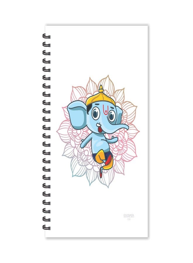 ESCAPER Lord Ganesh on Flower Cartoon Diary, Ruled - A5 Size - 8.5 x 5.5 inches God Diary, Devotional Diary, Diary Notepad, Diary for Office, Diary for Gift - Image 1