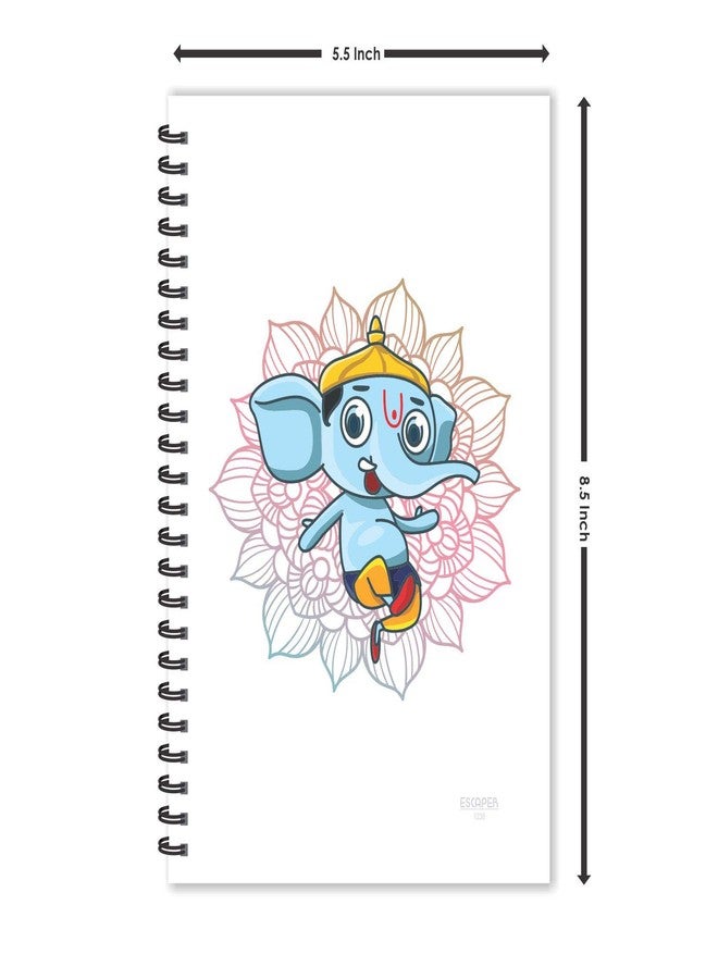 ESCAPER Lord Ganesh on Flower Cartoon Diary, Ruled - A5 Size - 8.5 x 5.5 inches God Diary, Devotional Diary, Diary Notepad, Diary for Office, Diary for Gift - Image 4