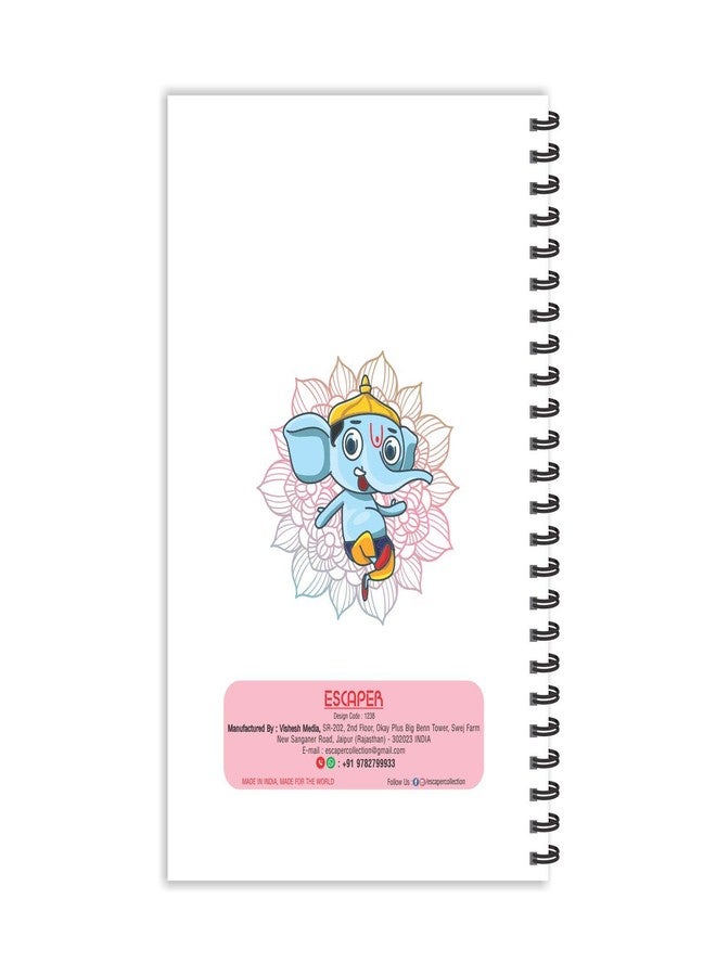 ESCAPER Lord Ganesh on Flower Cartoon Diary, Ruled - A5 Size - 8.5 x 5.5 inches God Diary, Devotional Diary, Diary Notepad, Diary for Office, Diary for Gift - Image 3