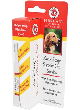 Miracle Care Kwik Stop Styptic Gel Swabs For Dogs, Cats, and Birds, Fast-Acting Blood Stop Swabs For Pets, Quick Stop Bleeding Swabs For Dog Nail Clipping, Minor Cuts, Grooming, 3 count - pzsku/Z7A703B444EC3EEC82D28Z/45/_/1737032144/c7d5220d-0fe1-41c4-beda-1ea5cf9a7def