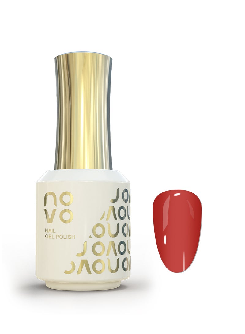 Novo Rubber Base Gel, 2 in 1 Gel Nail Polish Soak Off UV LED Nail Lamp, Nail Art Design for Women 12ml NB45# Muted Red - Image 1