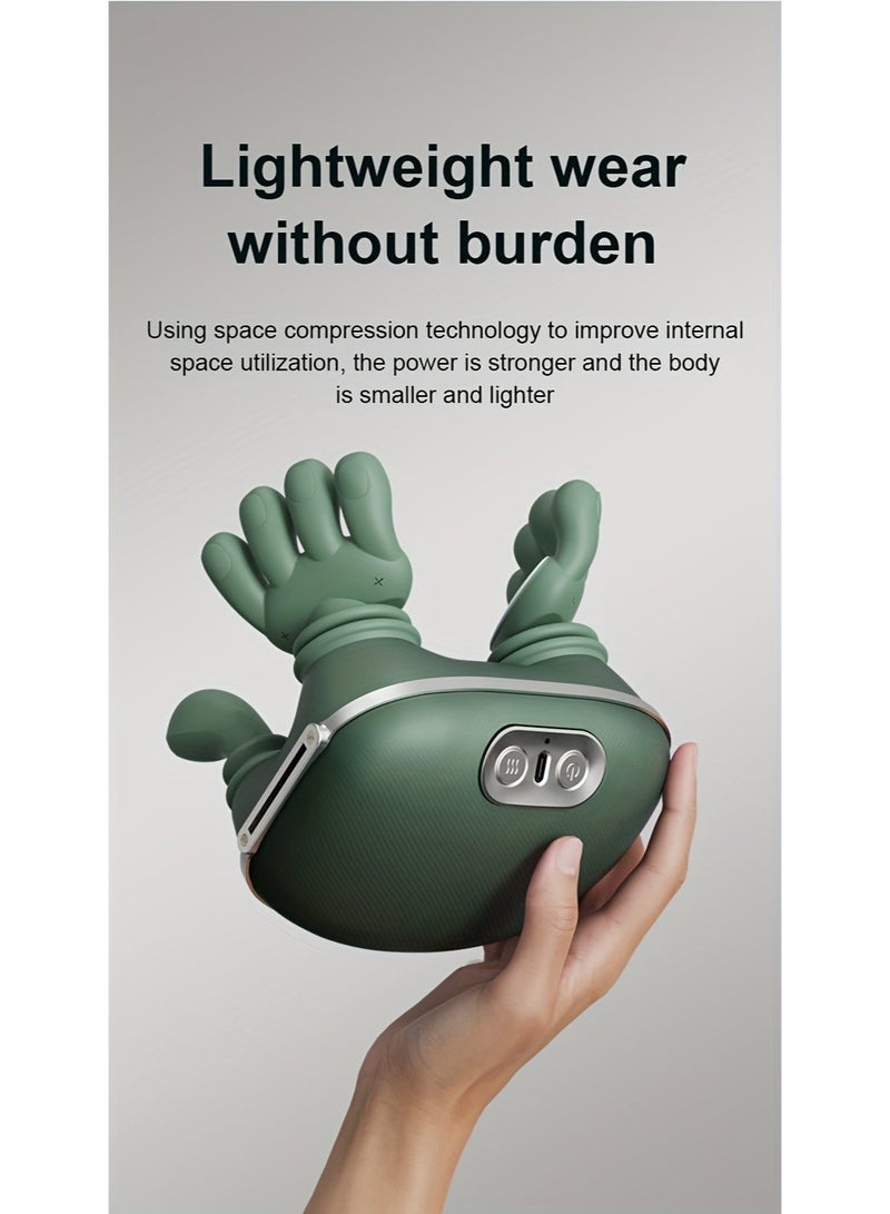 NIBEMINENT New Biomimetic Heated Massager, Portable Acupressure Neck and Back Massager, Electric Deep Tissue 4d Kneading Massage, Simulated Human Hand Design, Relieves Pain and Relaxes Muscles (Green). - Image 2