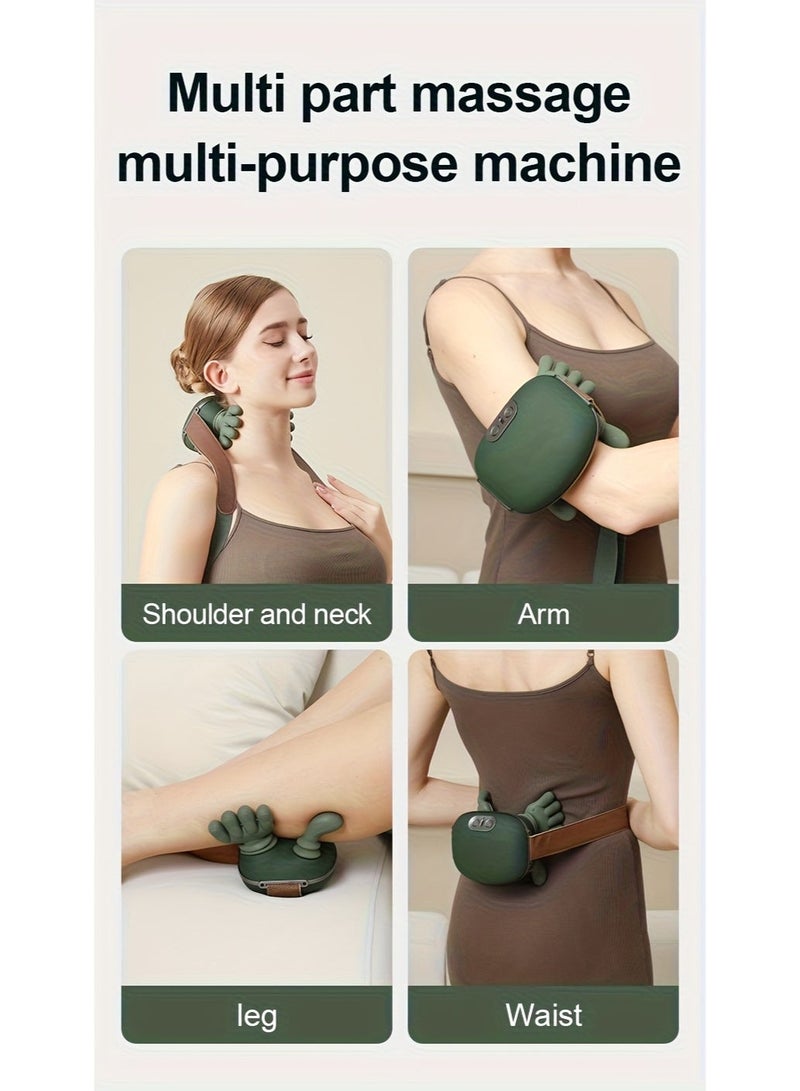 NIBEMINENT New Biomimetic Heated Massager, Portable Acupressure Neck and Back Massager, Electric Deep Tissue 4d Kneading Massage, Simulated Human Hand Design, Relieves Pain and Relaxes Muscles (Green). - Image 3