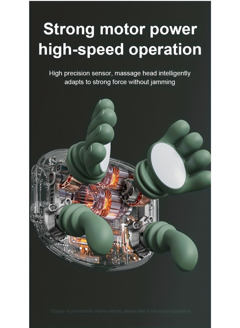 NIBEMINENT New Biomimetic Heated Massager, Portable Acupressure Neck and Back Massager, Electric Deep Tissue 4d Kneading Massage, Simulated Human Hand Design, Relieves Pain and Relaxes Muscles (Green). - Image 5