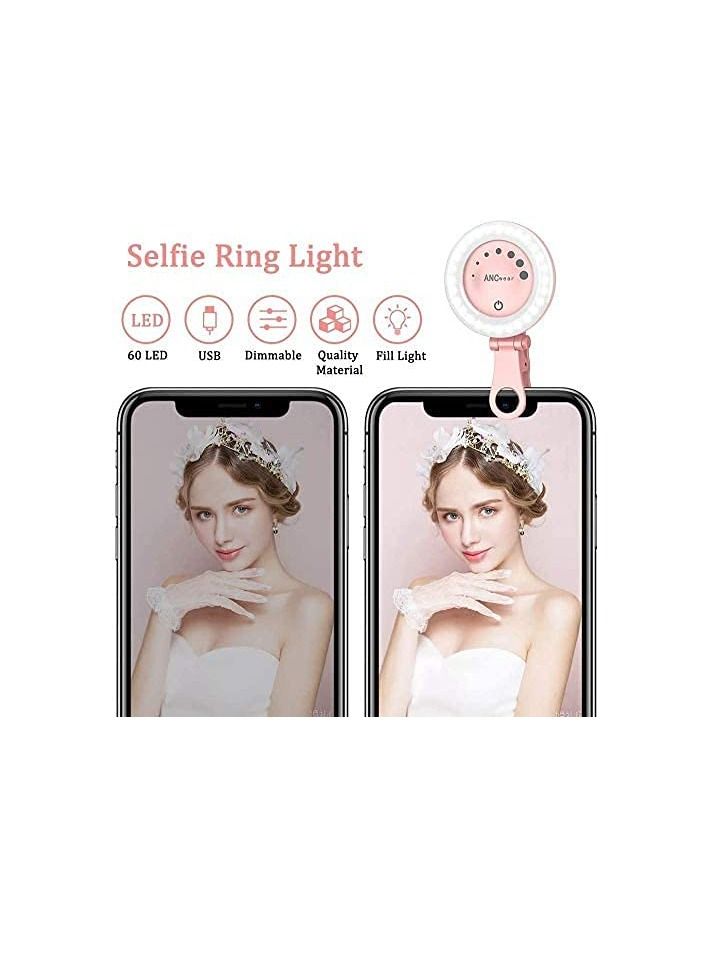 Y&D Selfie Ring Light, for Phone iPhone Laptop Mini Clip On and Portable Light Photography, Makeup, 21 Mode 60 Led Beads 500mhA Rechargeable  - Image 2