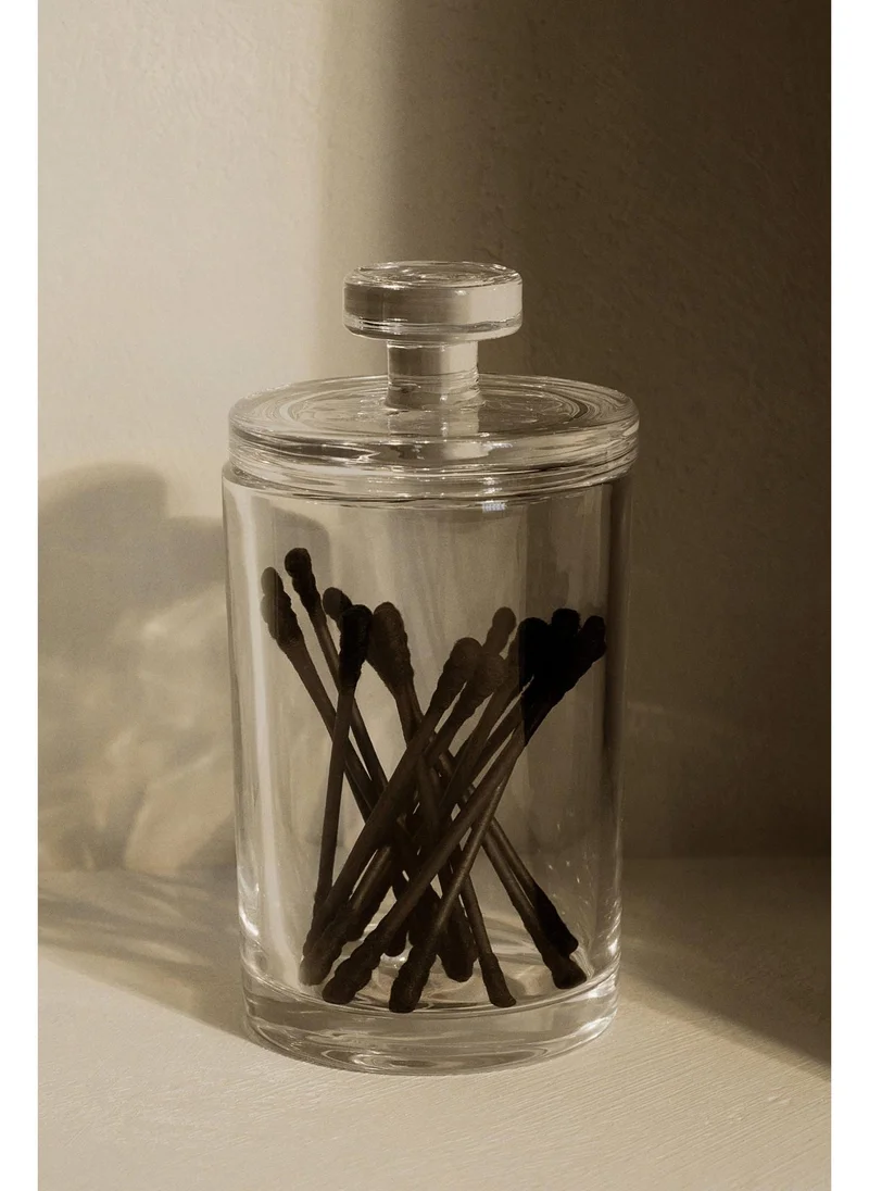 اتش اند ام Slim glass jar with a lid