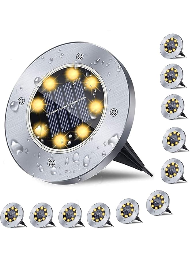 erorex Solar Ground Lights Waterproof Solar Garden Lights Upgraded Outdoor Garden Waterproof Bright In Ground Lights Landscape Lights For Pathway Yard Deck Lawn Patio Walkway 12 Pack Warm Light - Image 1