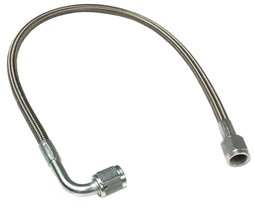UCCKEYI 2pcs 3 AN 12 Stainless Braided TFE Brake Line Straight x 90 3 Brake Hose - Image 3