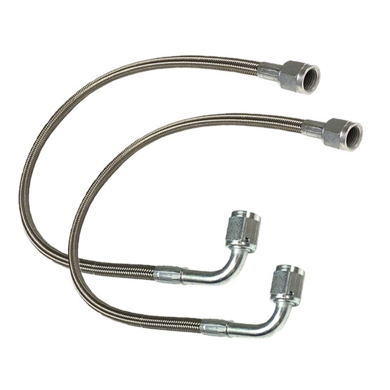 UCCKEYI 2pcs 3 AN 12 Stainless Braided TFE Brake Line Straight x 90 3 Brake Hose - Image 2